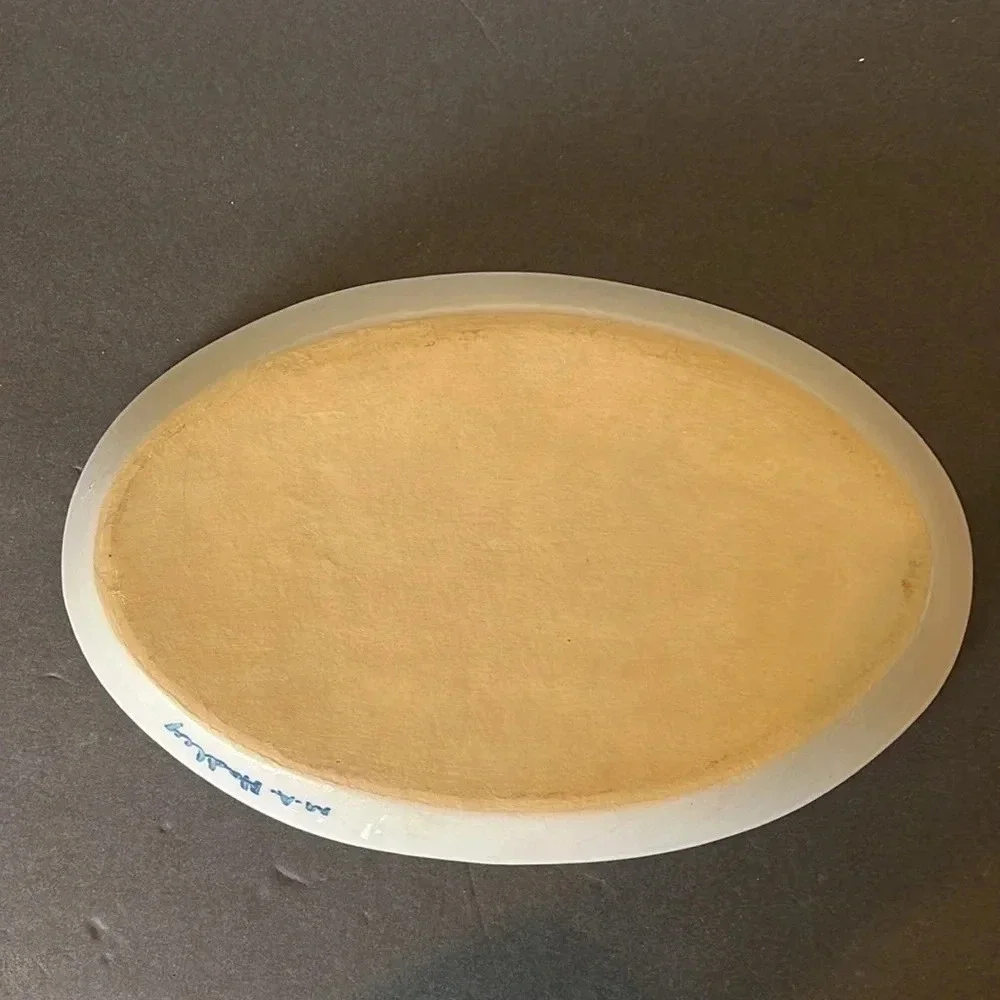 M.A. Hadley Pottery Country Scene Horse 14" Serving Platter Baking Dish- Signed - Picture 2 of 3